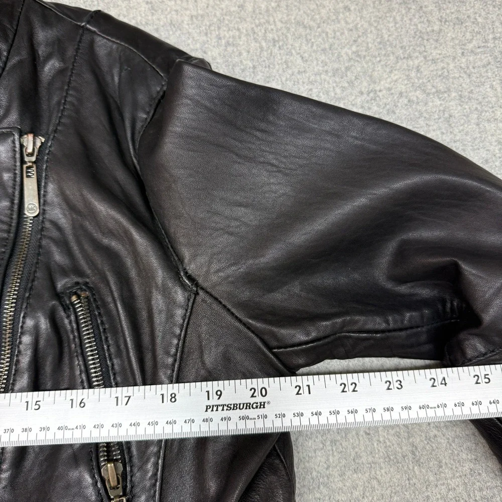 Michael Michael Kors Leather Moto Jacket XL Black Asymmetrical Zip Biker Coat